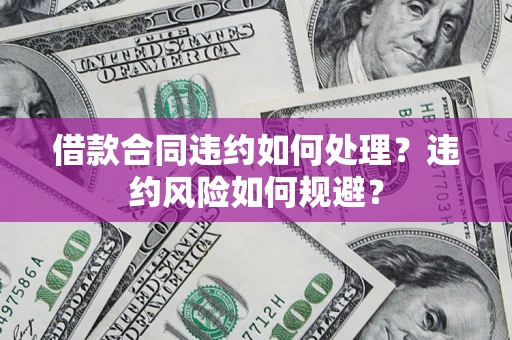 济南借款合同违约如何处理？违约风险如何规避？