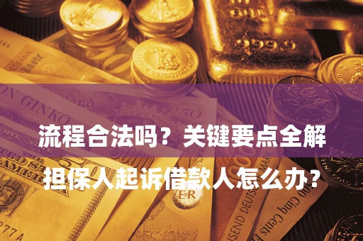济南

担保人起诉借款人怎么办？流程合法吗？关键要点全解析