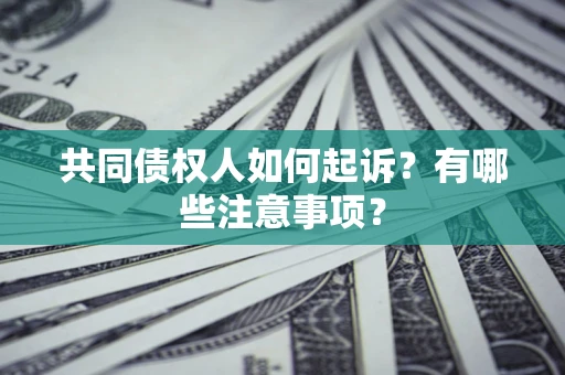 济南共同债权人如何起诉？有哪些注意事项？